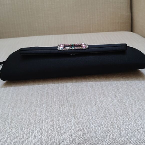 Jessica McClintock Black Jeweled Evening Shoulder Bag - Picture 5 of 10